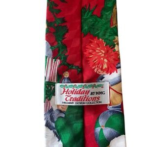 Hallmark Design Collection‎ Necktie Mens Red Christmas Santa Claus Holiday USA